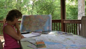 Kelly Watkins planning the trip